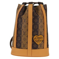 Louis Vuitton Nigo Randonnee Backpack Limited Edition Stripes Monogram Canvas Brown Canvas Shoulder Bag Bag (Authentic Pre-Loved)