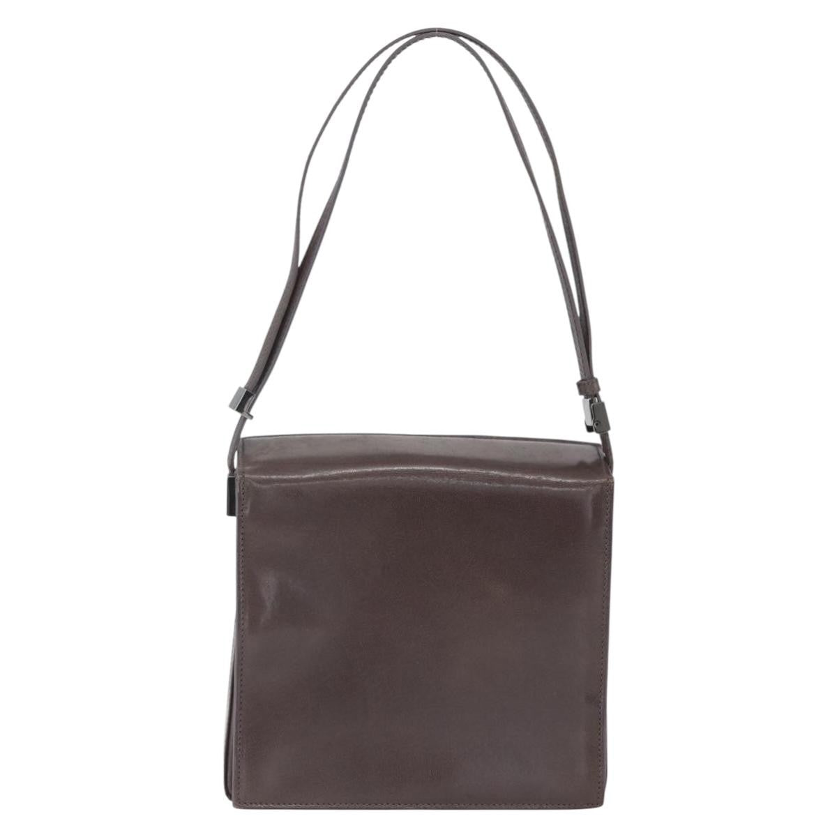 Gucci Vintage Shoulder Bag Leather Brown Leather Shoulder Bag Bag (Pre-Loved)