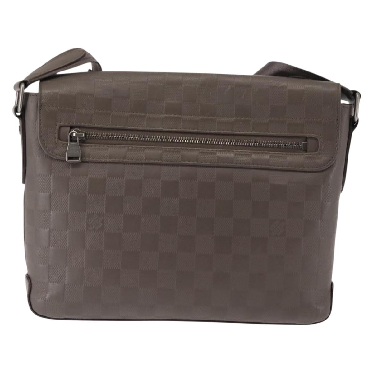 Louis Vuitton Louis Vuitton District Messenger Bag Damier Infini Leather Gray Leather Shoulder Bag Bag (Pre-Loved)