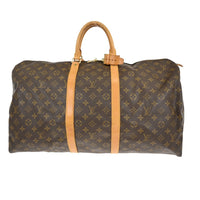 Louis Vuitton Keepall Bag Monogram Canvas Brown Canvas Travel Bag Bag (Pre-Loved)