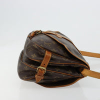 Louis Vuitton Saumur Handbag Monogram Canvas Brown Canvas Shoulder Bag Bag (Pre-Loved)