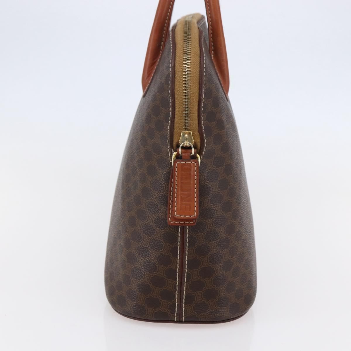 Celine Vintage Macadam Handbag Canvas Brown Canvas Handbag (Authentic Pre-Loved)