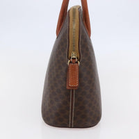 Celine Vintage Macadam Handbag Canvas Brown Canvas Handbag (Authentic Pre-Loved)