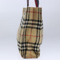 Burberry Nova Check Blue Label Cotton Beige Cotton Tote Bag Bag (Pre-Loved)