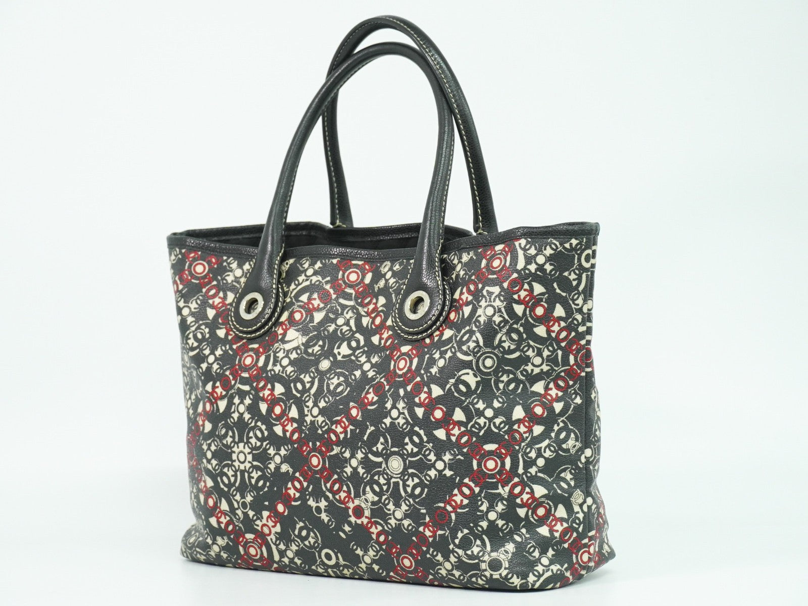 Chanel Optic Coco Tote Printed Coated Canvas With Caviar Multicolour Canvas Tote Bag Bag (Authentic Pre-Loved)