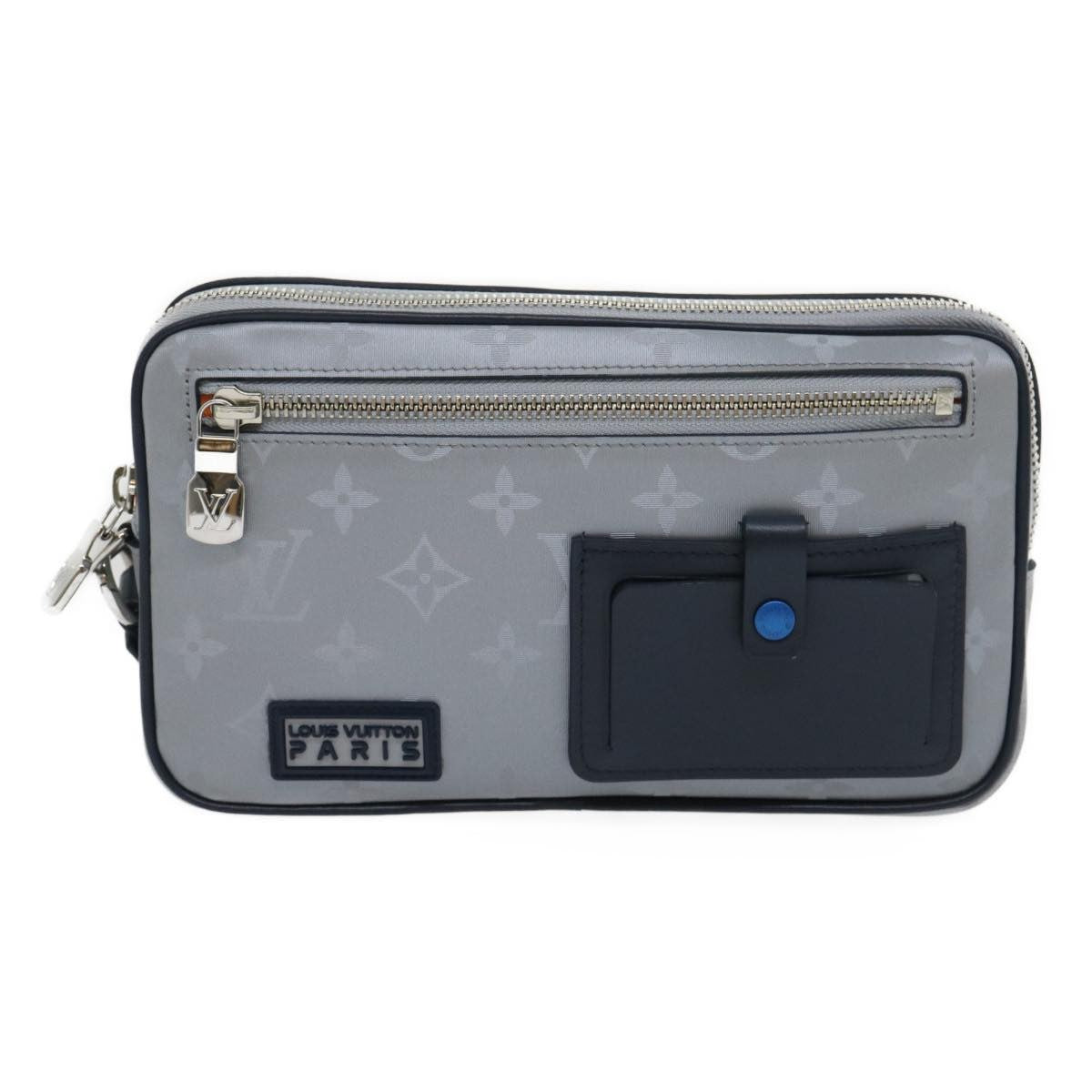 Louis Vuitton Alpha Clutch Limited Edition Monogram Satellite Canvas Silver Nylon Clutche & Pouche Bag (Authentic Pre-Loved)