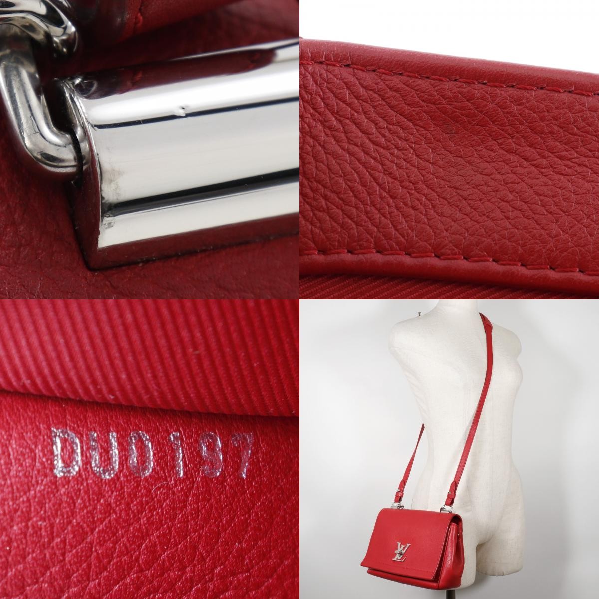 Louis Vuitton Lockme Ii Handbag Leather Red Leather Shoulder Bag Bag (Pre-Loved)