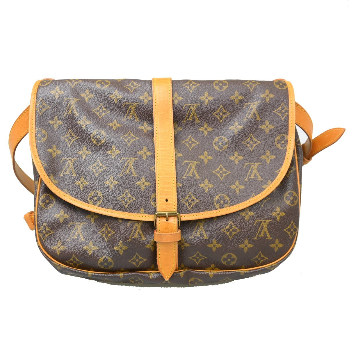 Louis Vuitton Saumur Handbag Monogram Canvas Brown Canvas Shoulder Bag Bag (Authentic Pre-Loved)