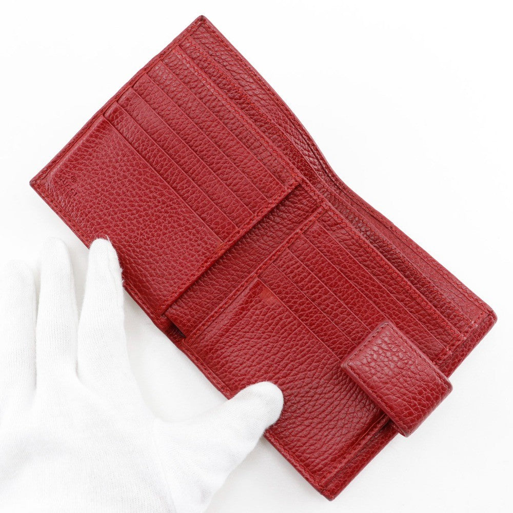 Gucci Gg Marmont Bifold Wallet Leather Red Leather Wallets Accessory (Authentic Pre-Loved)