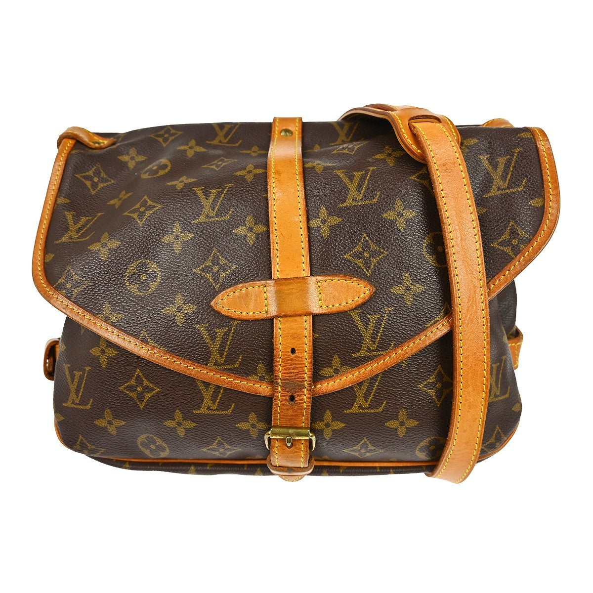 Louis Vuitton Louis Vuitton Saumur Handbag Monogram Canvas Brown Canvas Shoulder Bag Bag (Authentic Pre-Loved)