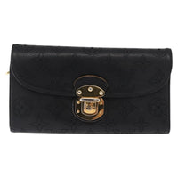 Louis Vuitton Amelia Wallet Mahina Leather Black Leather Wallets Accessory (Authentic Pre-Loved)