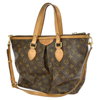 Louis Vuitton Palermo Handbag Monogram Canvas Brown Canvas Tote Bag Bag (Pre-Loved)
