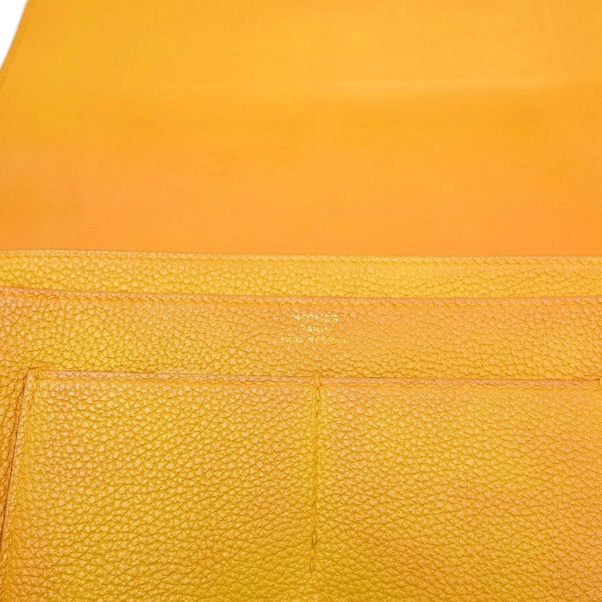 Hermes Dogon Duo Combined Wallet Leather Yellow Leather Wallets Accessory (Authentic Pre-Loved)