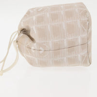 Chanel Travel Line Pouch Nylon Beige Nylon Clutche & Pouche Bag (Authentic Pre-Loved)