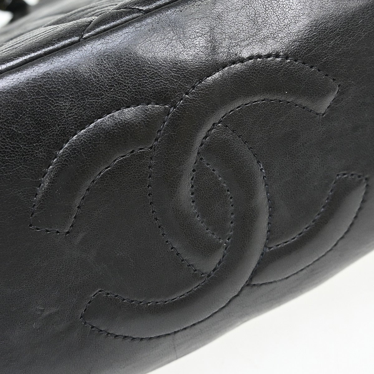 Chanel Duma Drawstring Backpack Quilted Leather Black Leather Backpack Bag (Authentic Pre-Loved)