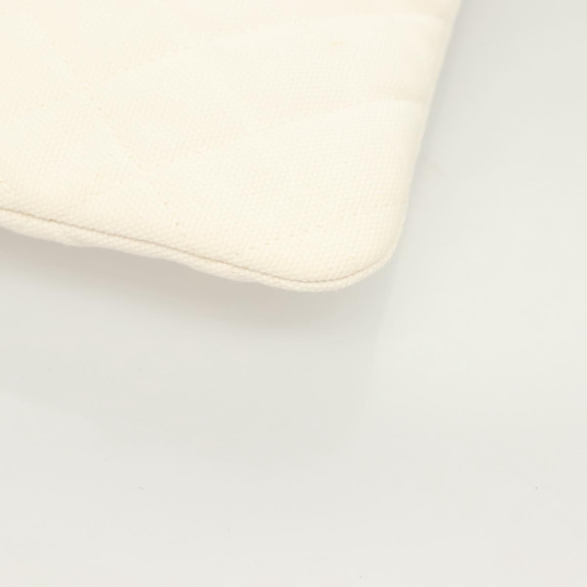 Chanel Coco Cuba Pouch Printed Quilted Canvas White Canvas Bag (Pre-Loved)