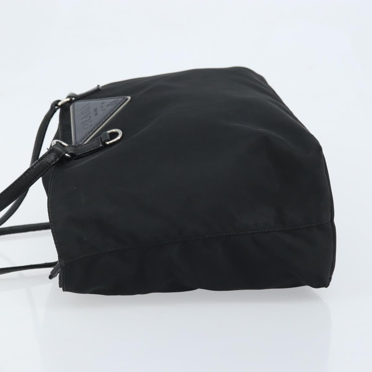 Prada Vintage Zip Tote Tessuto Black Nylon Tote Bag Bag (Authentic Pre-Loved)