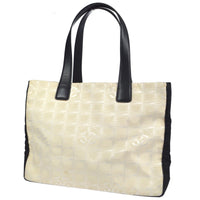 Chanel Travel Line Tote Nylon White Nylon Tote Bag Bag (Pre-Loved)