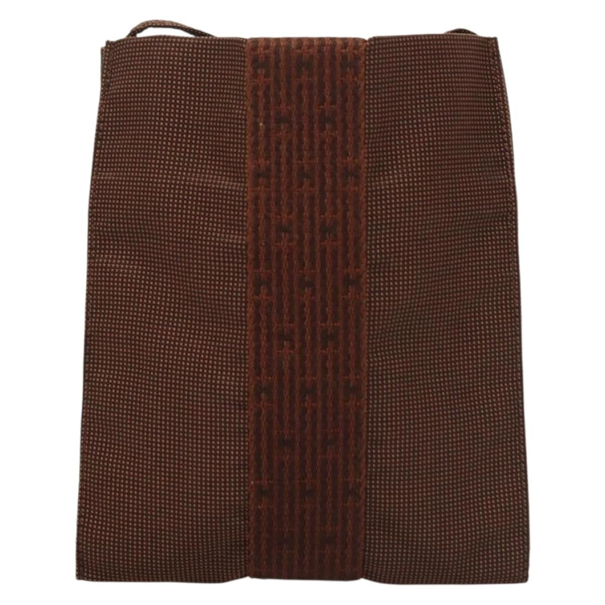 Hermes Hermes Herline Crossbody Canvas Brown Canvas Bag (Pre-Loved)
