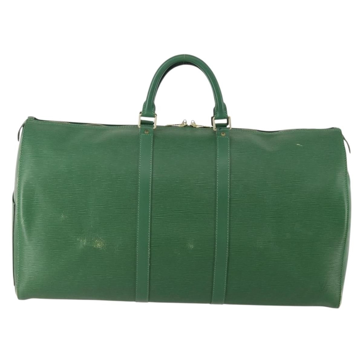 Louis Vuitton Louis Vuitton Keepall Bag Epi Leather Green Leather Travel Bag Bag (Pre-Loved)