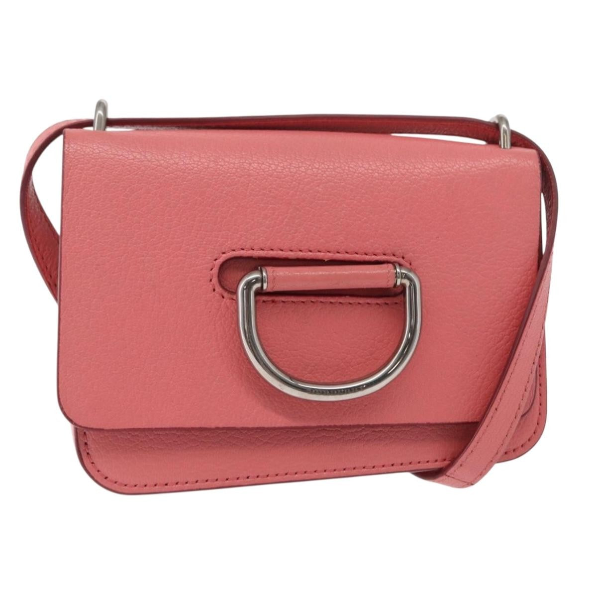 Burberry D-Ring Shoulder Bag Leather Pink Leather Shoulder Bag Bag (Pre-Loved)