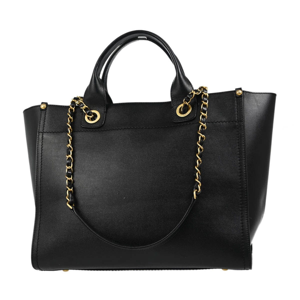 Chanel Deauville Tote Studded Caviar Black Leather Tote Bag Bag (Authentic Pre-Loved)