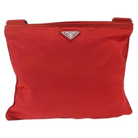 Prada Zip Top Messenger Bag Tessuto Red Nylon Shoulder Bag Bag (Authentic Pre-Loved)