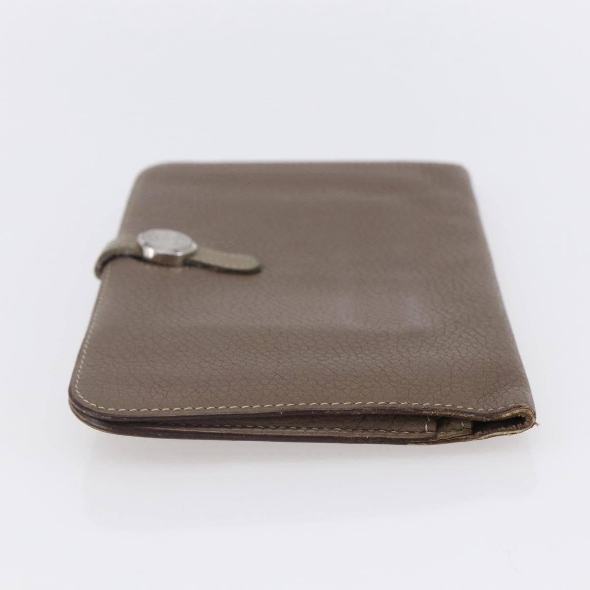 Hermes Dogon Duo Combined Wallet Leather Gray Leather Wallets Accessory (Authentic Pre-Loved)