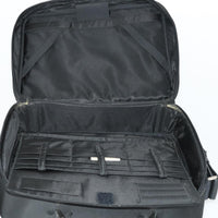 Prada Convertible Front Pocket Briefcase Tessuto With Saffiano Leather Black Nylon Briefcase Bag (Authentic Pre-Loved)