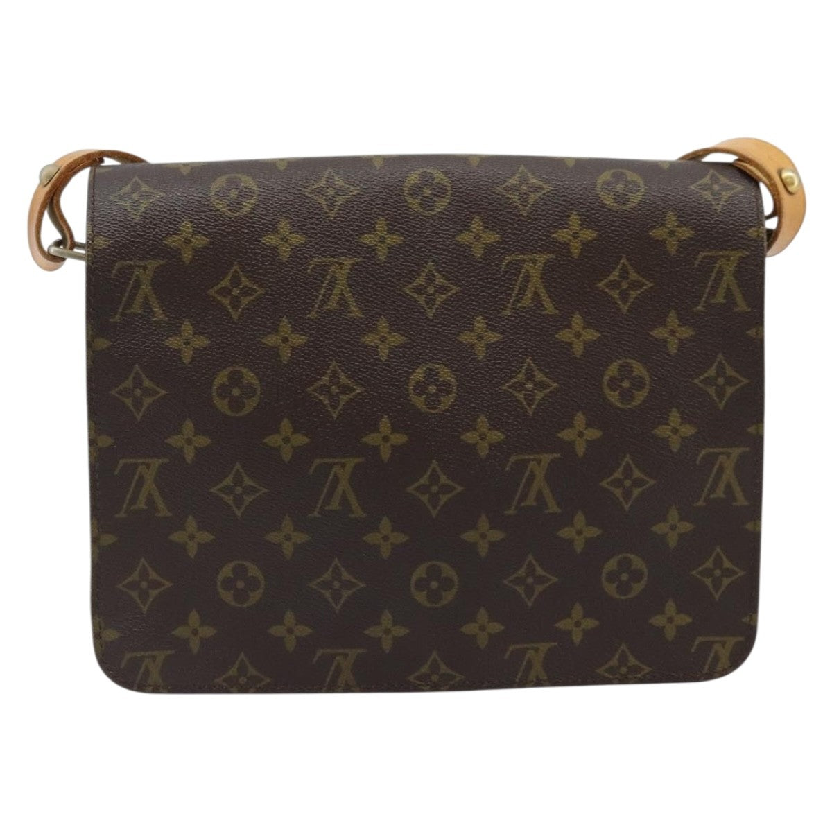Louis Vuitton Cartouchiere Handbag Monogram Canvas Brown Canvas Shoulder Bag Bag (Authentic Pre-Loved)