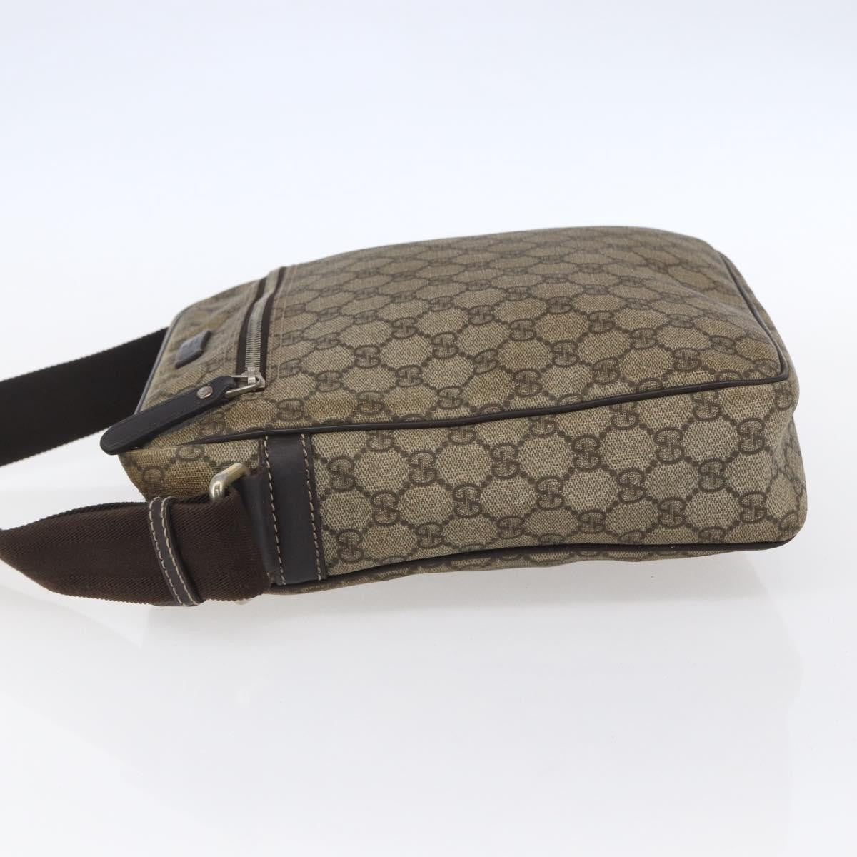 Gucci Front Zip Messenger Gg Coated Canvas Brown Canvas Shoulder Bag Bag (Authentic Pre-Loved)