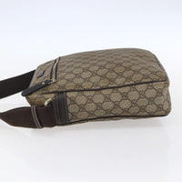 Gucci Front Zip Messenger Gg Coated Canvas Brown Canvas Shoulder Bag Bag (Authentic Pre-Loved)