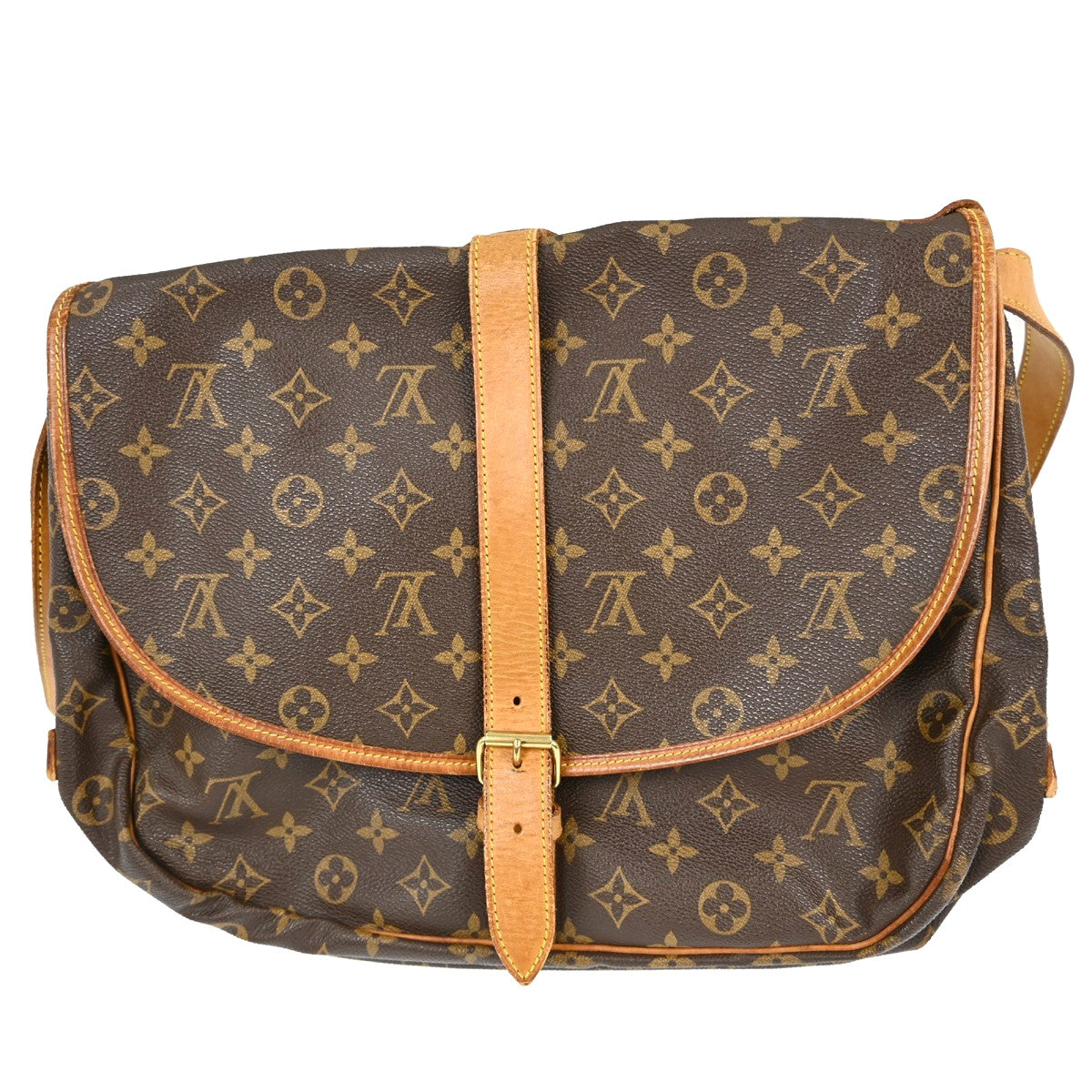 Louis Vuitton Saumur Handbag Monogram Canvas Brown Canvas Shoulder Bag Bag (Authentic Pre-Loved)