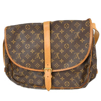 Louis Vuitton Saumur Handbag Monogram Canvas Brown Canvas Shoulder Bag Bag (Authentic Pre-Loved)