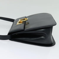 Salvatore Ferragamo Gancini Shoulder Bag Leather Navy Leather Shoulder Bag Bag (Pre-Loved)