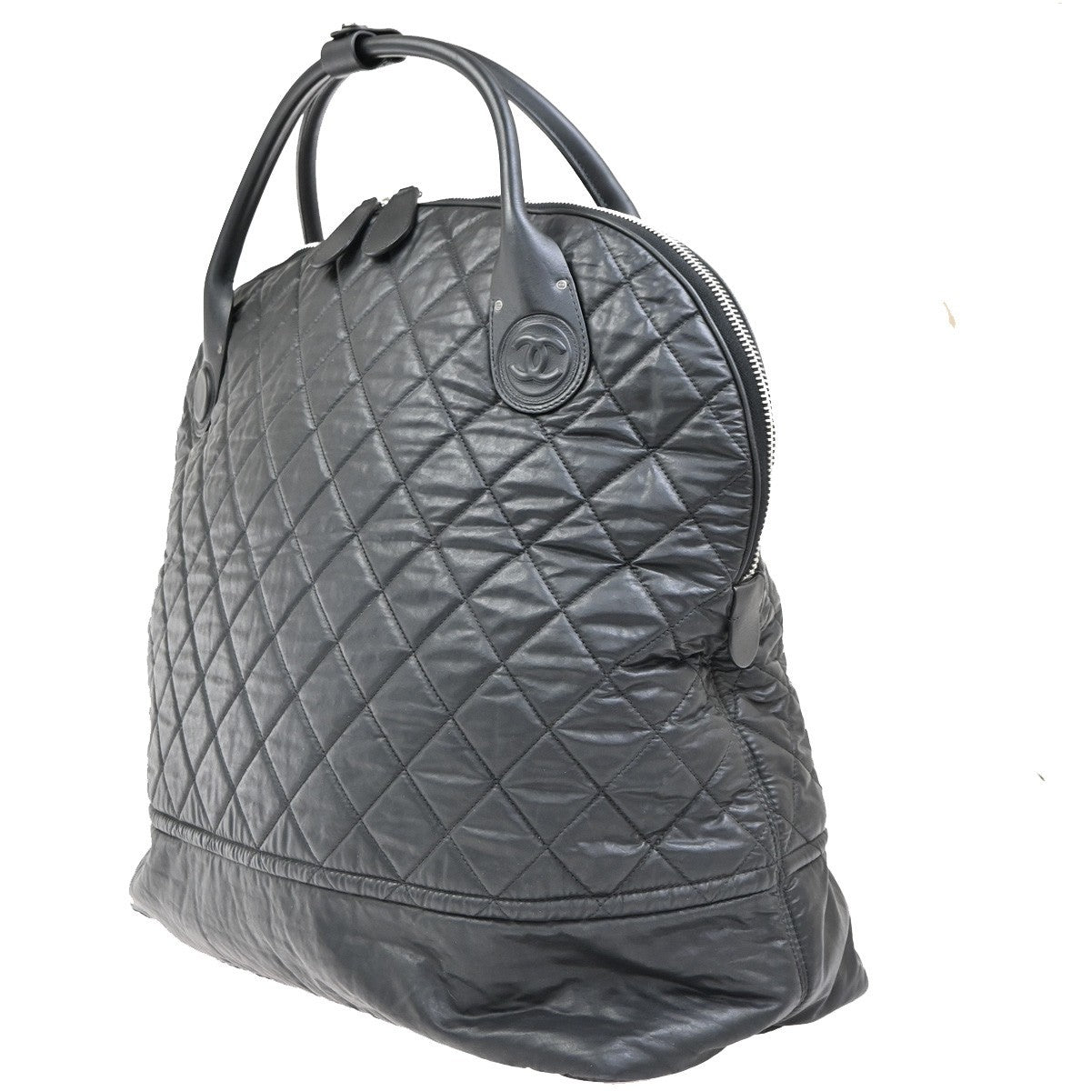 Chanel Horizontal Sport Weekender Bag Quilted Coated Canvas Black Nylon Travel Bag Bag (Pre-Loved)
