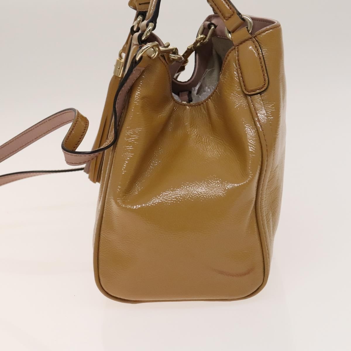 Gucci Gucci Soho Convertible Shoulder Bag Patent Beige Patent_Leather Shoulder Bag Bag (Pre-Loved)