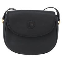 Gucci Vintage Shoulder Bag Leather Black Leather Shoulder Bag Bag (Authentic Pre-Loved)