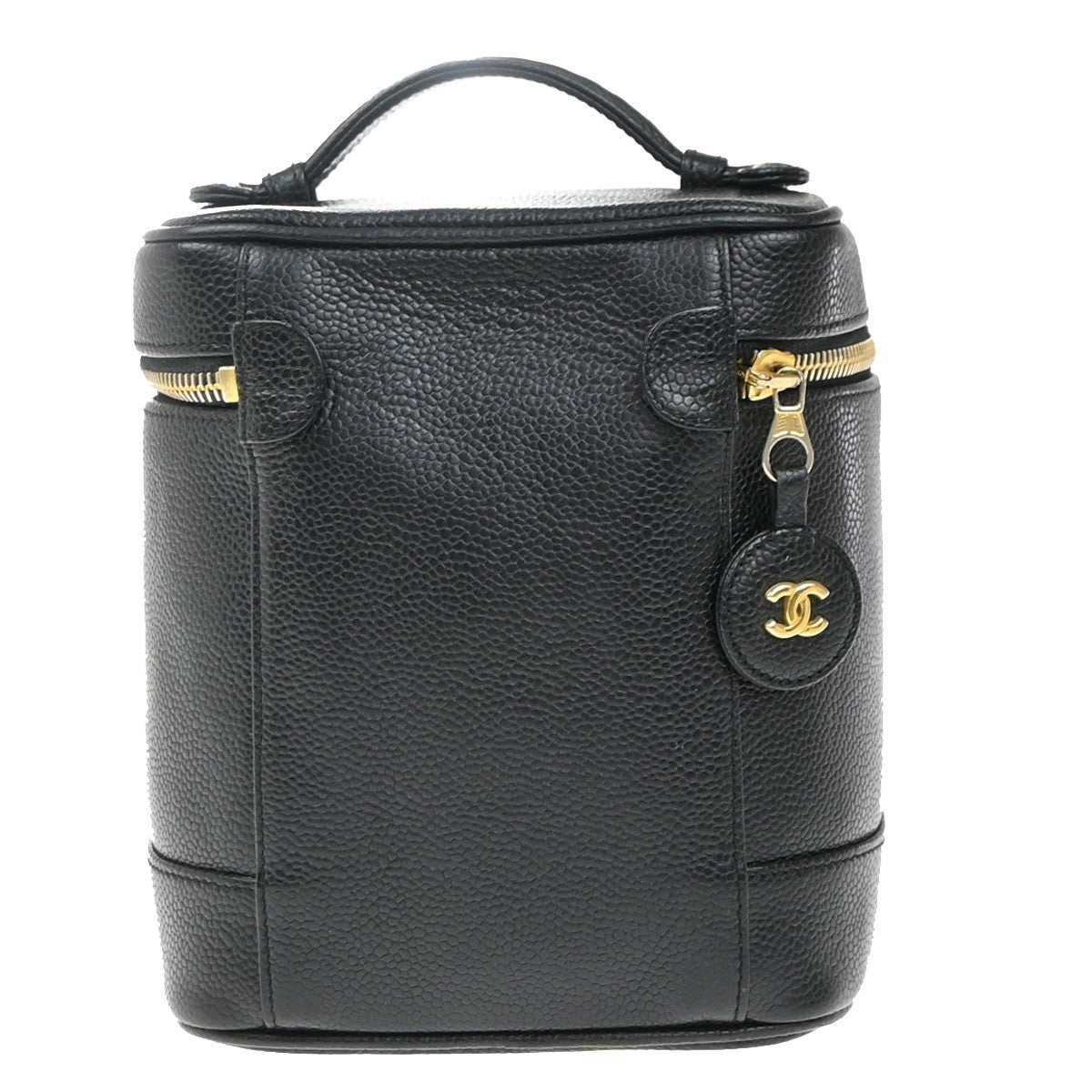 Chanel Vintage Timeless Cosmetic Case Caviar Black Leather Clutche & Pouche Bag (Authentic Pre-Loved)