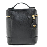 Chanel Vintage Timeless Cosmetic Case Caviar Black Leather Clutche & Pouche Bag (Authentic Pre-Loved)