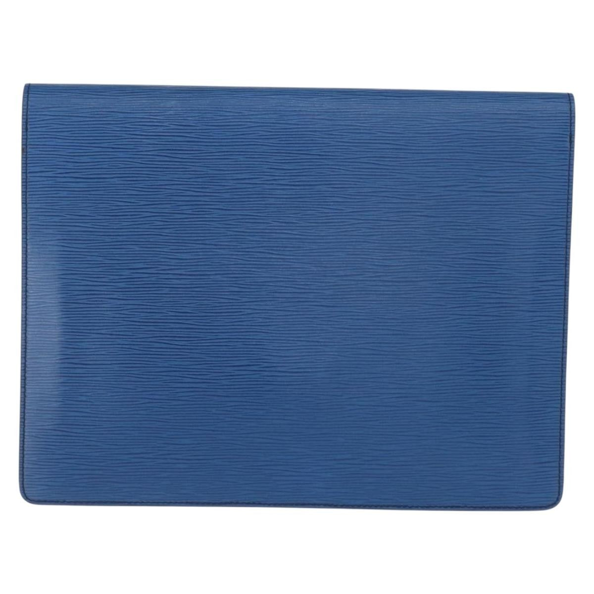 Louis Vuitton Porte-Documents Senateur Bag Epi Leather Blue Leather Clutche & Pouche Bag (Pre-Loved)