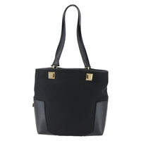 Salvatore Ferragamo Tote Bag Canvas Black Canvas Tote Bag Bag (Authentic Pre-Loved)
