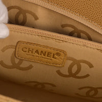 Chanel Vintage Chocolate Bar Zip Around Tote Quilted Calfskin Beige Leather Tote Bag Bag (Authentic Pre-Loved)