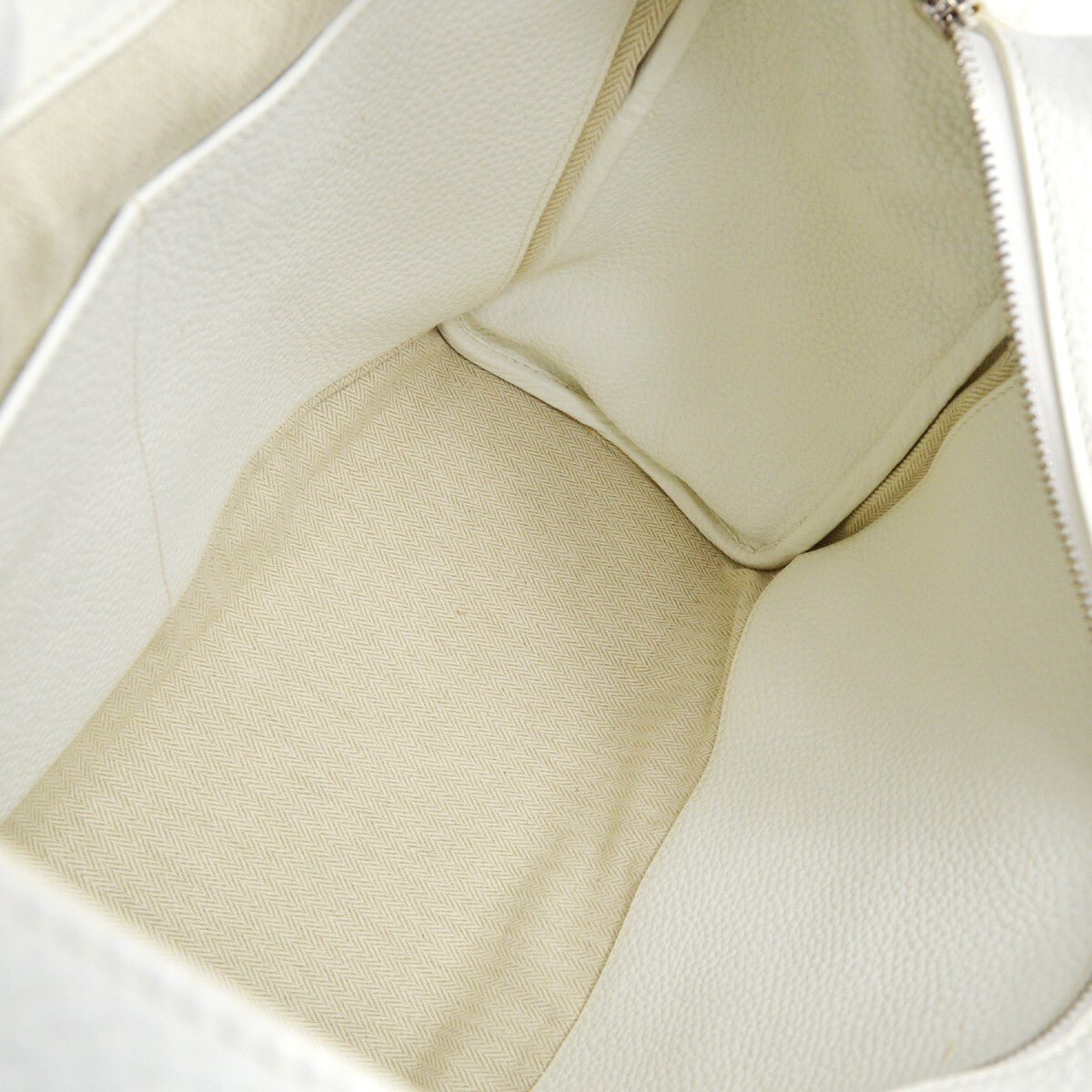 Hermes Pursangle Bag Leather White Leather Handbag (Authentic Pre-Loved)