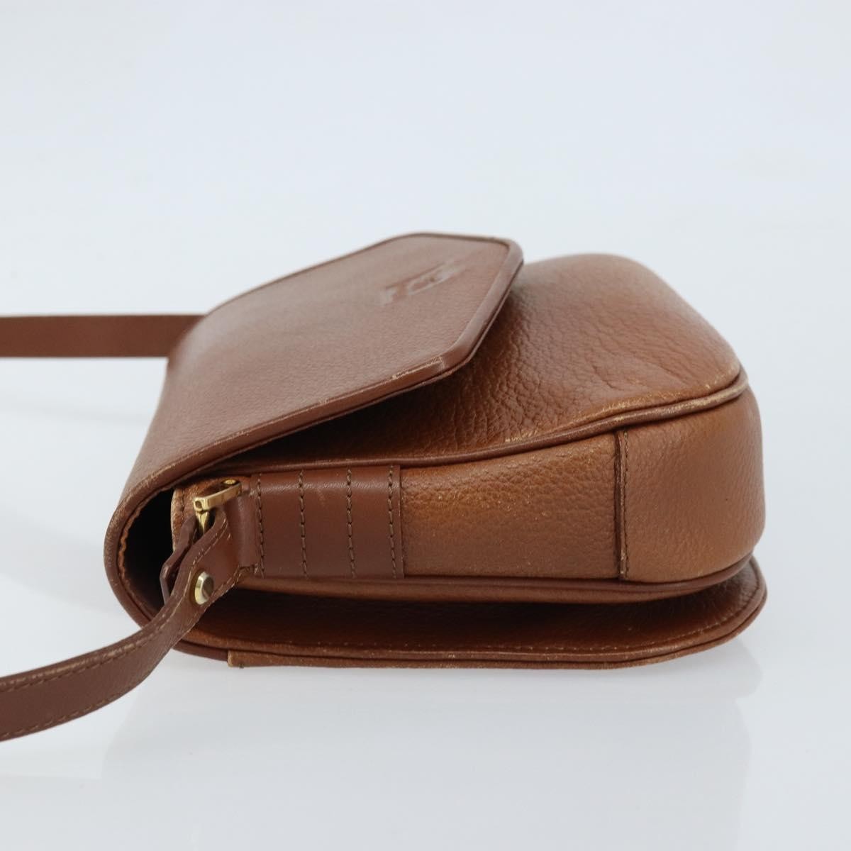 Burberry Flap Shoulder Bag Leather Brown Leather Shoulder Bag Bag (Pre-Loved)