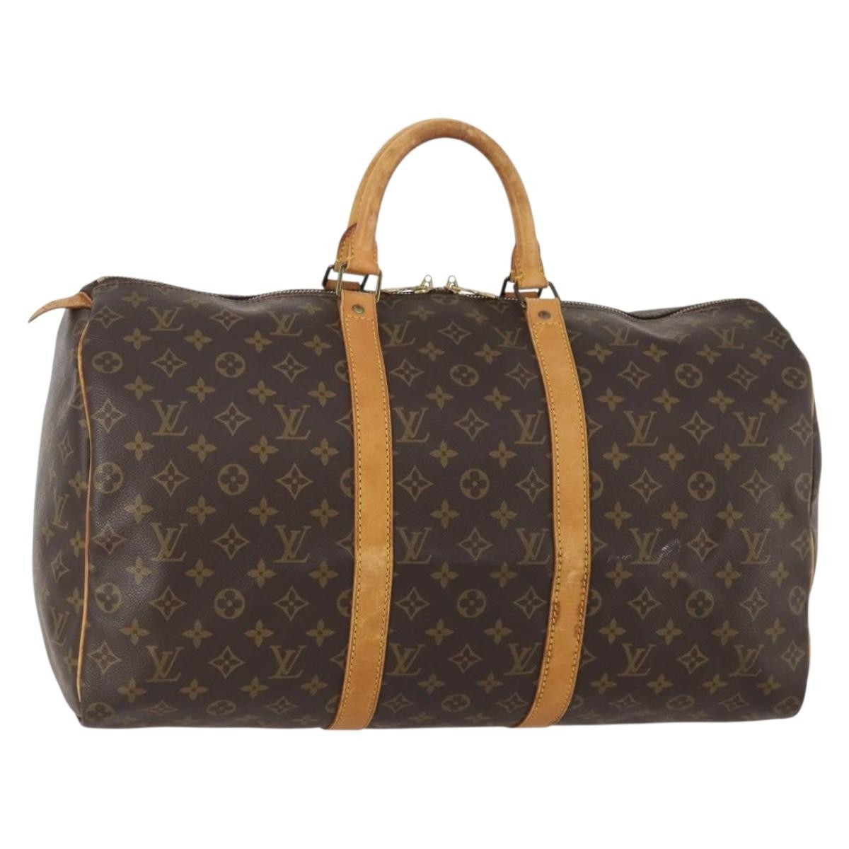 Louis Vuitton Keepall Bag Monogram Canvas Brown Canvas Travel Bag Bag (Pre-Loved)