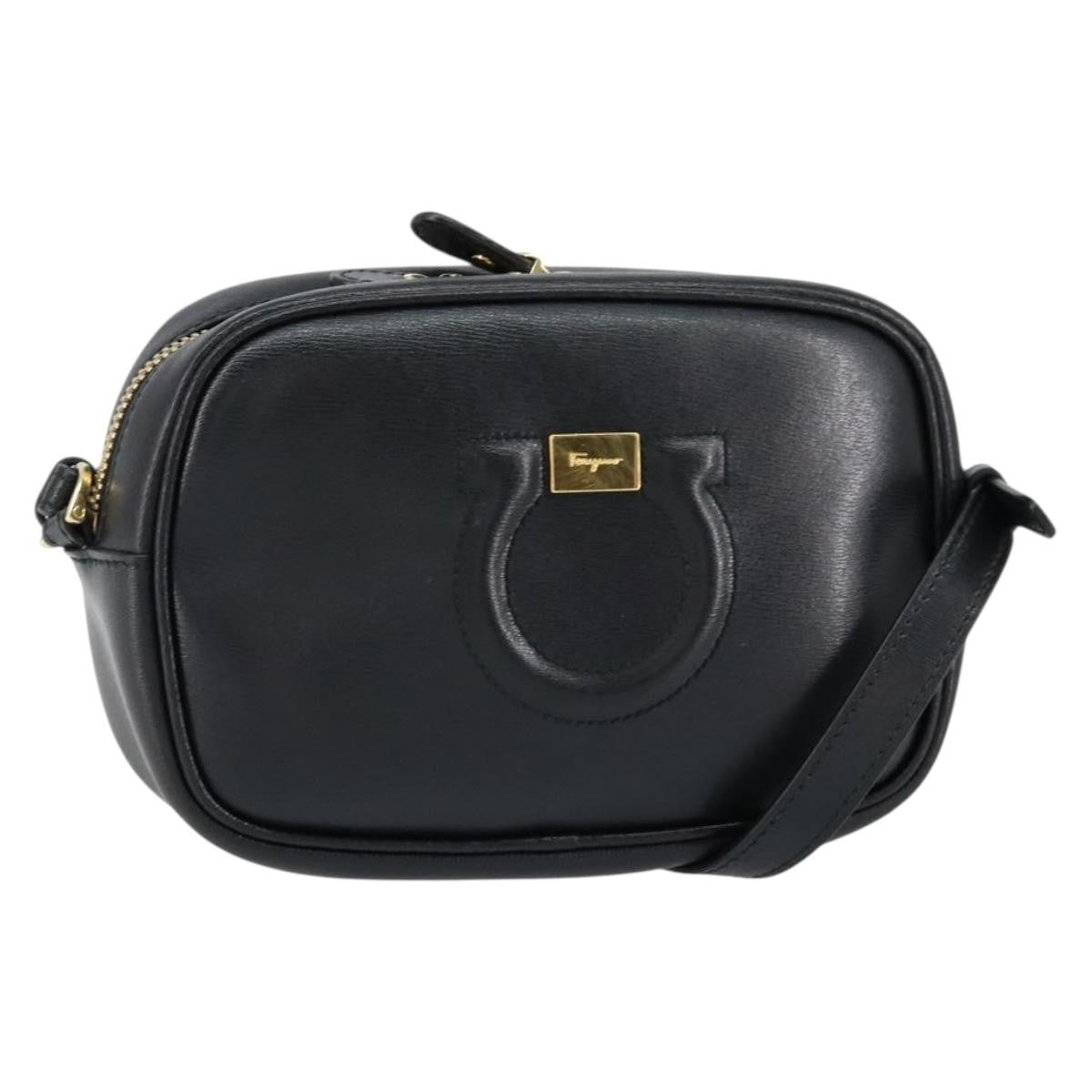 Salvatore Ferragamo City Camera Bag Leather Black Leather Shoulder Bag Bag (Pre-Loved)