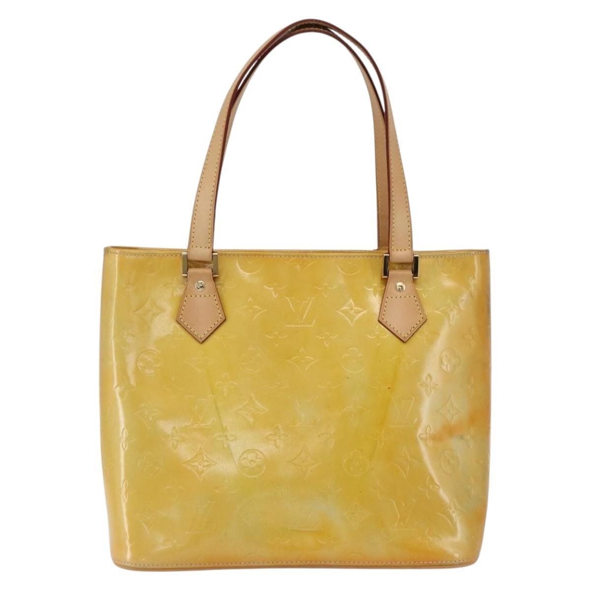 Louis Vuitton Houston Handbag Monogram Vernis Yellow Patent_Leather Tote Bag Bag (Authentic Pre-Loved)