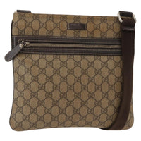 Gucci Flat Messenger Bag Gg Coated Canvas Beige Pvc Shoulder Bag Bag (Authentic Pre-Loved)