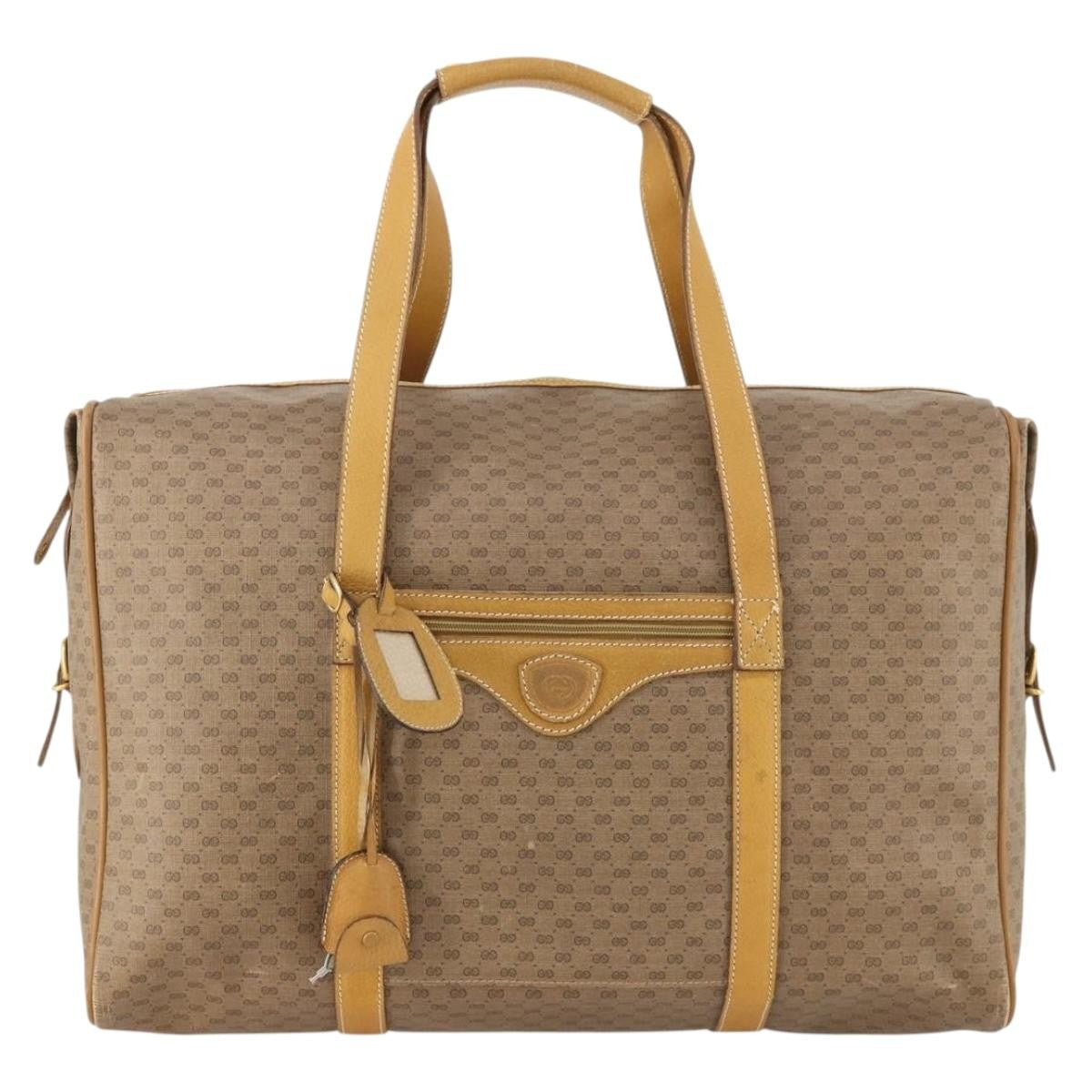 Gucci Vintage Travel Bag Gg Canvas Beige Pvc Travel Bag Bag (Authentic Pre-Loved)